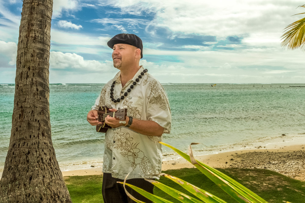 Ukulele singer performing