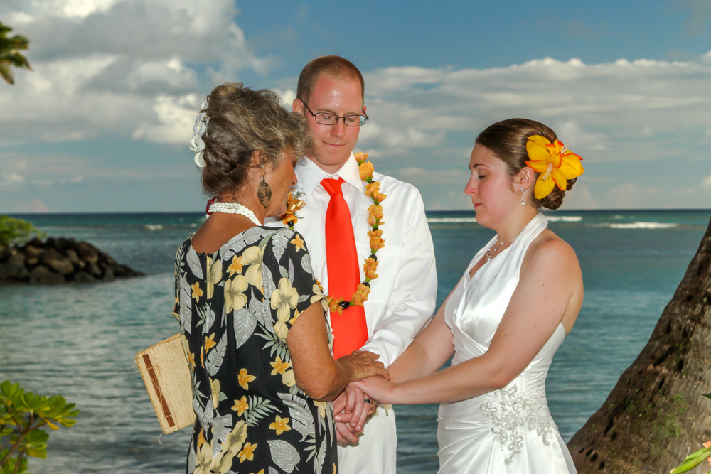 Blessing couple by the sea