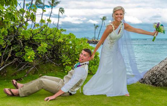 Happy couple on beach